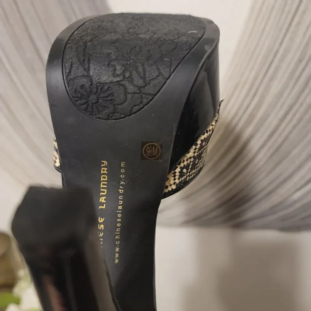 Chinese Laundry Macrame and Patent Leather Pumps Sz 9.5